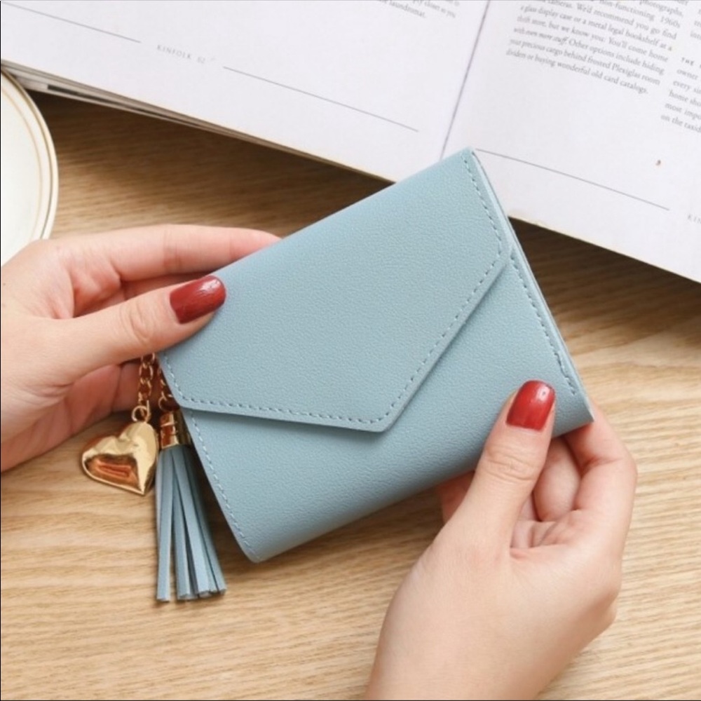 Pistachio Tassel Vegan Leather Travel Wallet